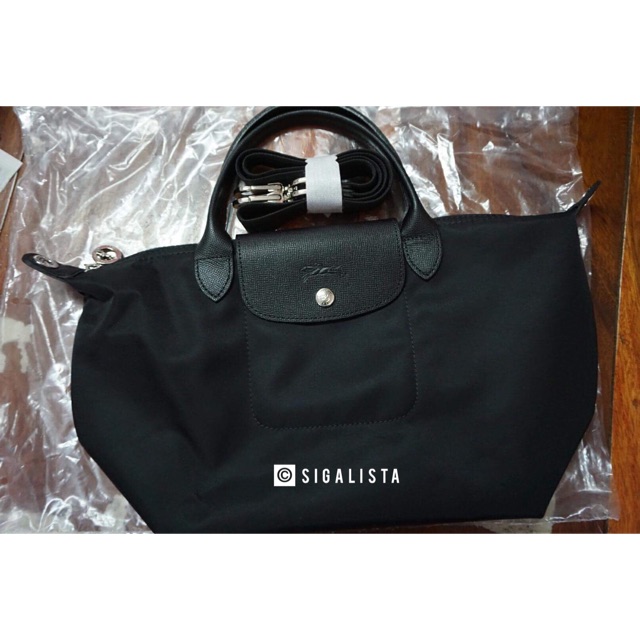 (ส่งฟรีEMS+มือสองเหมือนใหม่) Longchamp Neo ไซส์ S  สีดำ Noir พร้อมสาย Crossbody
