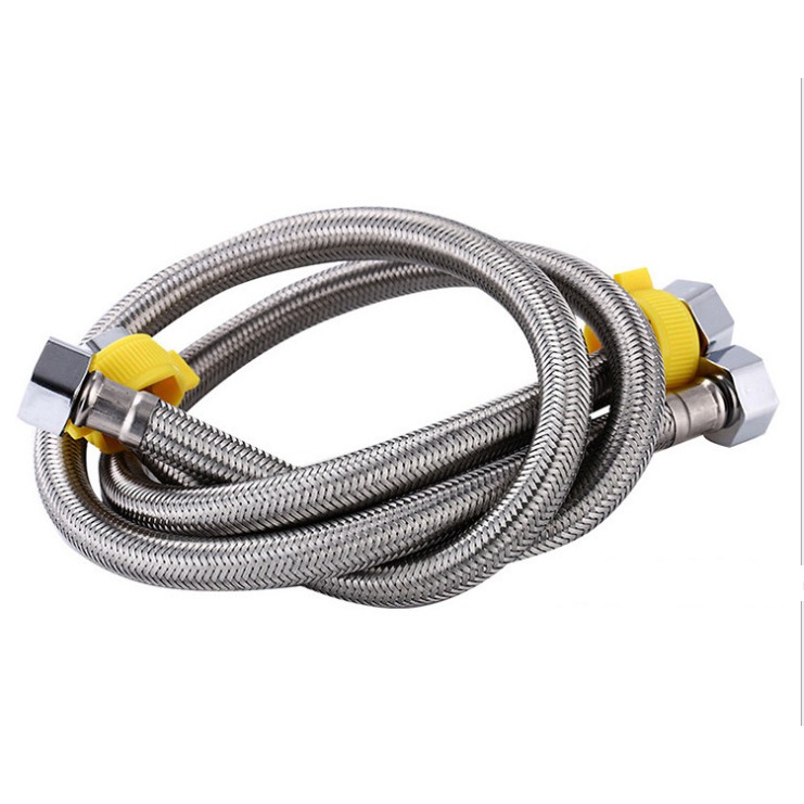 stainless 304 สายน้ำดีถักแสตนเลสEPDMท่อป้องกันการระเบิด80/120ซม สายต่อน้ำอเนกประสงค์ คงพร้อมหัวบิดเกลียวสีเขียวทนแข็งแรง