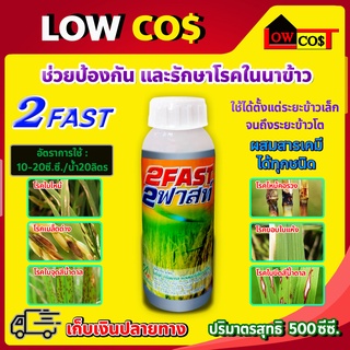 2 FAST 2 ฟาสท์ เอ็มไซน์ช่วยป้องกันและรักษาโรคในนาข้าว โรคใบไหม้ โรคเมล็ดด่าง โรคใบจุดสีน้ำตาล ฯลฯ ขนาด 500 ซีซี.