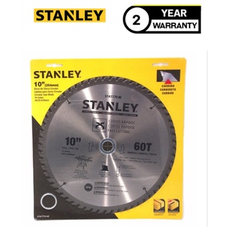 STA7770 / 20-536 Stanley ใบเลื่อยวงเดือน 10 นิ้ว 60 ฟัน (ฟันคาร์ไบด์) รูเพลา 30/25.4/20/15.88 มม มีแหวนรองแถมให้ ของแท้