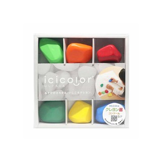 Aozora Baby Crayon ici 6 Color - สีเทียนสำหรับเด็กปลอดสารพิษ 6 สี รูปทรงหิน