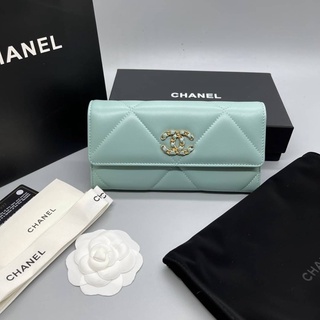 กระเป๋าสตางค์ใบยาว wallet19  Size 19 cm สีฟ้า