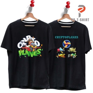 เสื้อยืดcpan CRYPTOPLANES NFT เสื้อเกมNFT คริปโต ห้ามพลาด สีดำ ผ้า Cotton100% เกรดพรีเมี่ยม