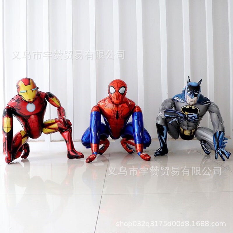 (ร้านไทย) ลูกโป่งฟอยล์ฮีโร่ 4มิติ 4D ไอรอนแมน,สไปเดอร์,แบทแมน ตั้งได้ ใบใหญ่สุดเท่ เป่าด้วยลมธรรมดา