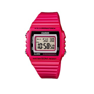 W-215H-4A Casio Sport นาฬิกาข้อมือสายเรซิ่น สีชมพู