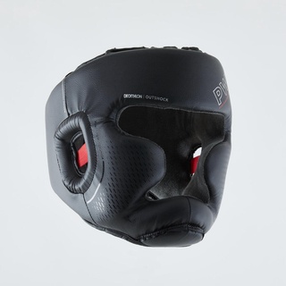 เฮดการ์ด สีดำ หมวกป้องกันศีรษะผู้ใหญ่แบบเต็มหน้า OUTSHOCK Adult Boxing Full Face Headguard 500 - Black