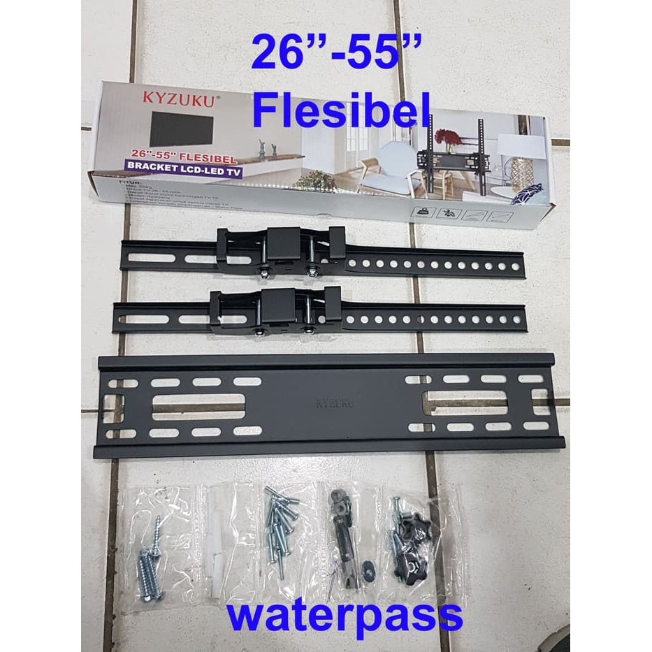 KYZKU 26 - 55 นิ้วยืดหยุ่นปรับ LED LCD TV Bracket น้ําผ่าน