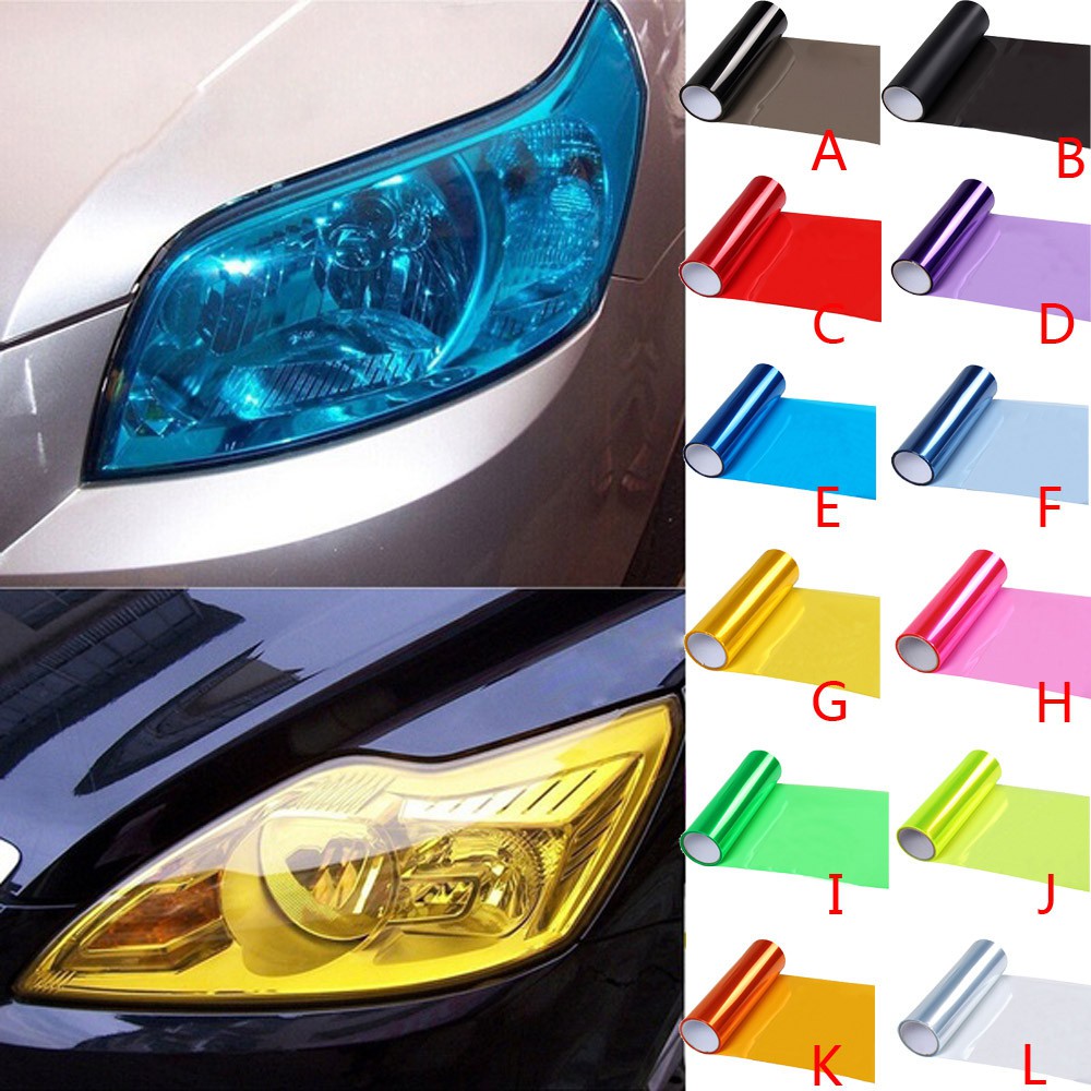 สติ๊กเกอร์ไวนิล PVC ติดหน้ารถยนต์ 30 x 60 ซม. 10 สี