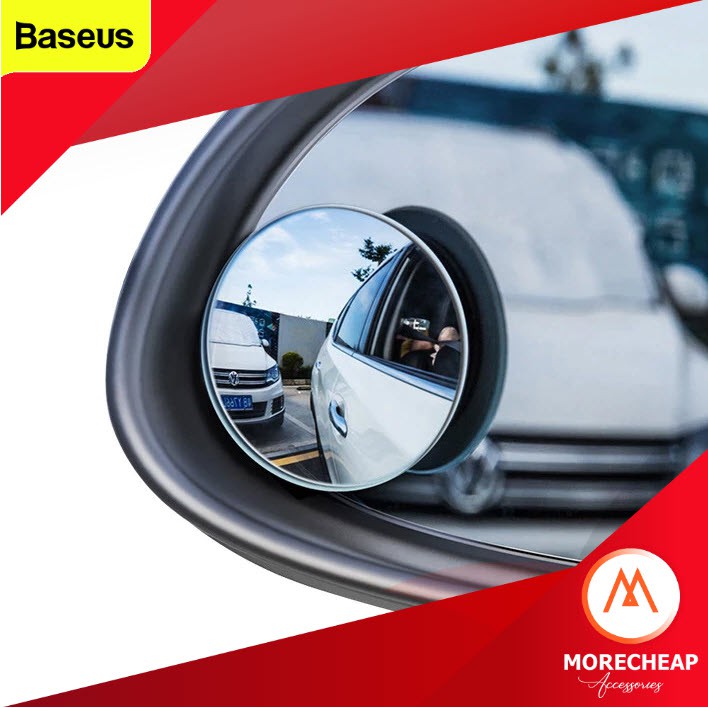 Baseus กระจกส่องมุมอับ 2ชิ้น ปรับหมุนได้ 360 องศา Rotation Blind Spot Mirror เพิ่มความปลอดภัยในการขับขี่