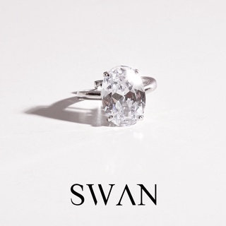 SWAN - Oval Ring แหวนเงินแท้ ฝังเพชรคิวบิกเซอร์โคเนีย cubic zirconia