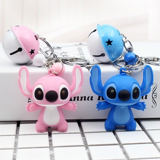 &lt; Available &gt; พวงกุญแจ จี้ตุ๊กตา Disney Lilo And Stitch มีไฟ LED