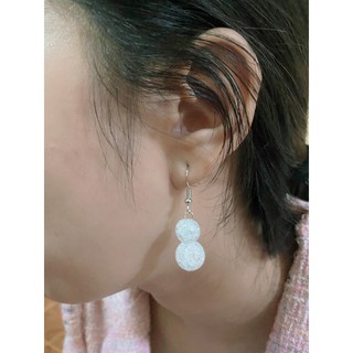 ต่างหูระย้าพร้อมส่งหินเกล็ดหิมะ