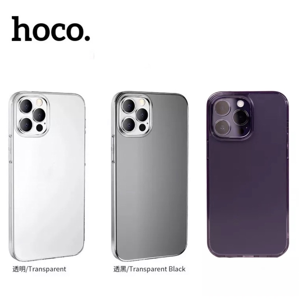 เคสใสนิ่ม  สำหรับ iPhone 15 pro max 15 pro 15 plus 15  14 pro max/14 pro/14  :HOCO Ultra slim ใส ใสดำ ใส ม่วง