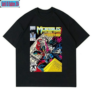 เสื้อยืดผ้าฝ้าย พิมพ์ลายการ์ตูน MORBIUS VS SPIDERMAN VINTAGE MARVEL COMICS UNISEX สําหรับผู้ชาย และผู้หญิง