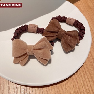 【COD Tangding】ยางรัดผมหางม้า ประดับโบว์ รูปหัวใจ น่ารัก เครื่องประดับ แฟชั่นสําหรับผู้หญิง