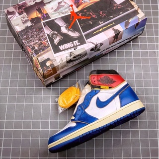 Union LA x Air Jordan 1 รองเท้าบาสเก็ตบอล High OG NRG สีน้ําเงิน สีดํา สีแดง