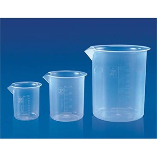 Polylab_Beaker PP (Plastic) บีกเกอร์พลาสติก (ไม่มีหูจับ) ขนาด 50 100 250 500 1000 ml.