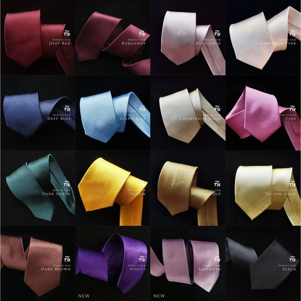 MEN IN TIE เนคไทสีพื้นแบบผูกเอง รุ่น Korean silk หน้ากว้าง 8 cm