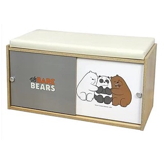 ตู้รองเท้าพร้อมสตูล FURDINI WE BARE BEARS สี NT OAK/ขาวเทา