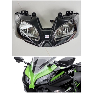 ชุดไฟหน้าKAWASAKI NINJA  300 ปี13-17 พร้อมขั่วหลอดไฟของใหม่มือ1มีบริการเก็บเงินปลายทาง