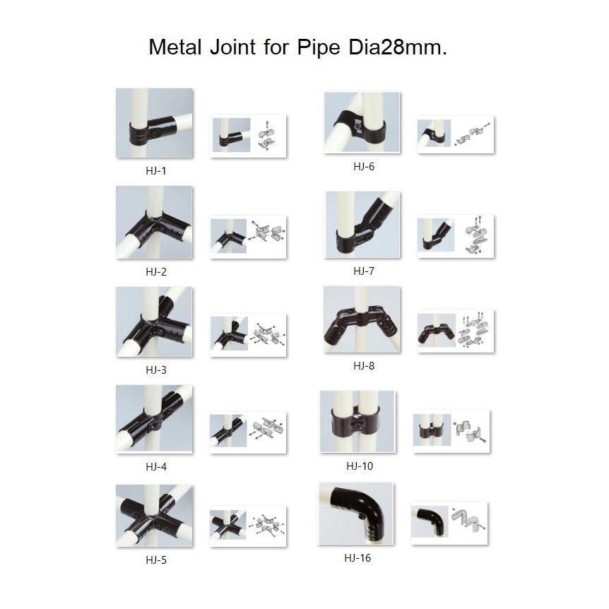 ข้อต่อเหล็กชุบดำ Metal Joint for Pipe Dia28 ข้อต่อสำหรับท่อขนาด 28มิล ข้อต่อ DIY