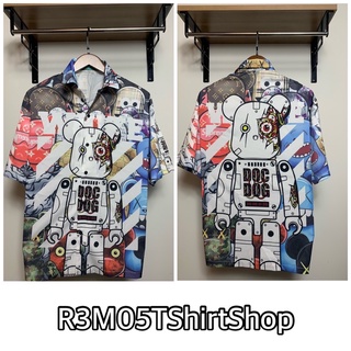 เสื้อเชิ้ตแฟชั่นผ้าไหมอิตาลีลาย   Bear Brick DD