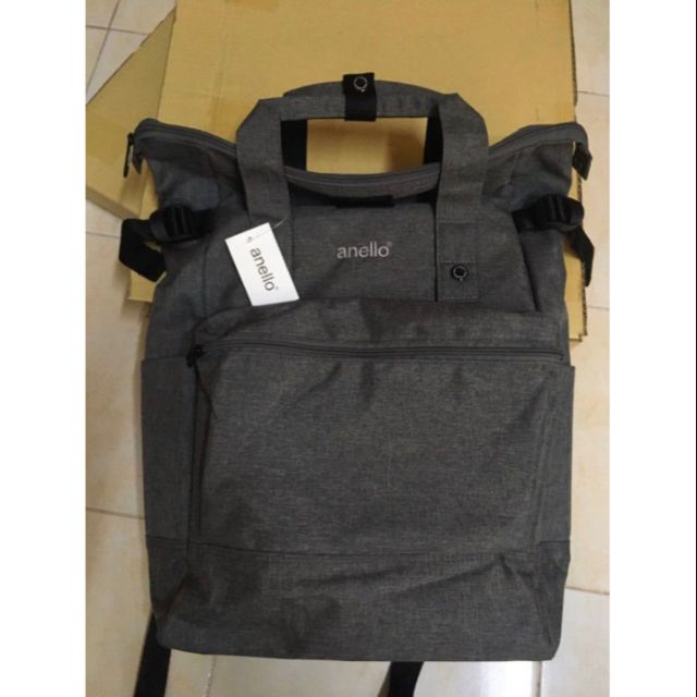 กระเป๋า anello สีเทา รุ่น Foldable Backpack ส่งต่อ ของแท้มือ1