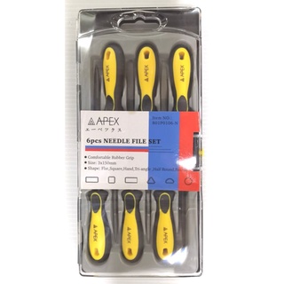 APEX​ AP-2608010 ตะไบพร้อมด้าม​ 2​ สี​ 6ตัวชุด​ 3X150mm ตะไบชุด​ ชุดตะไบ