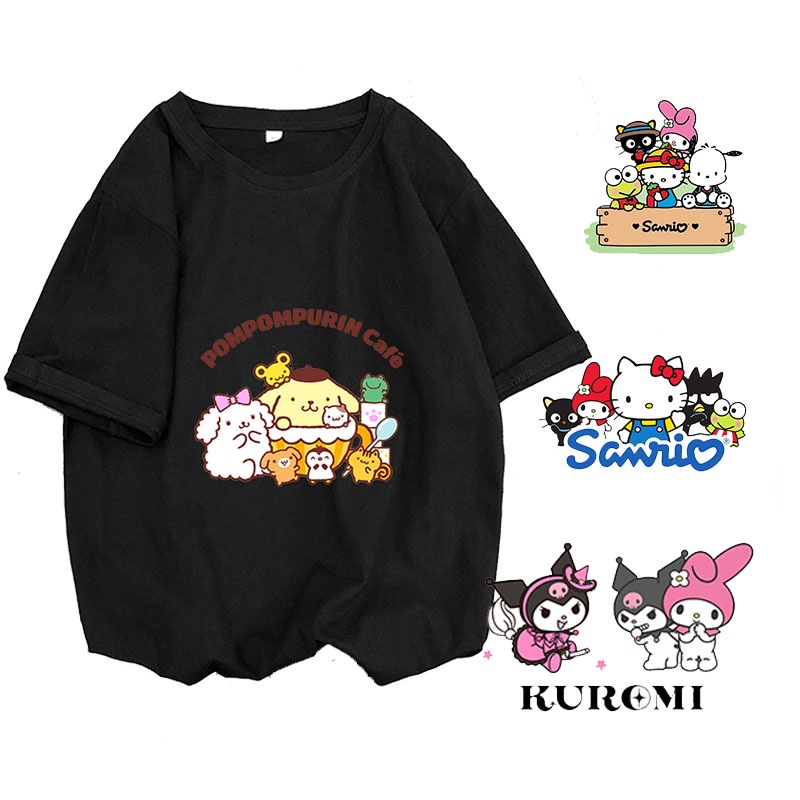 แผ่นแพทช์รีดร้อน ลาย Sanrio Kuromi MyMelody ซักทําความสะอาดได้ สําหรับตกแต่งเสื้อยืด DIY