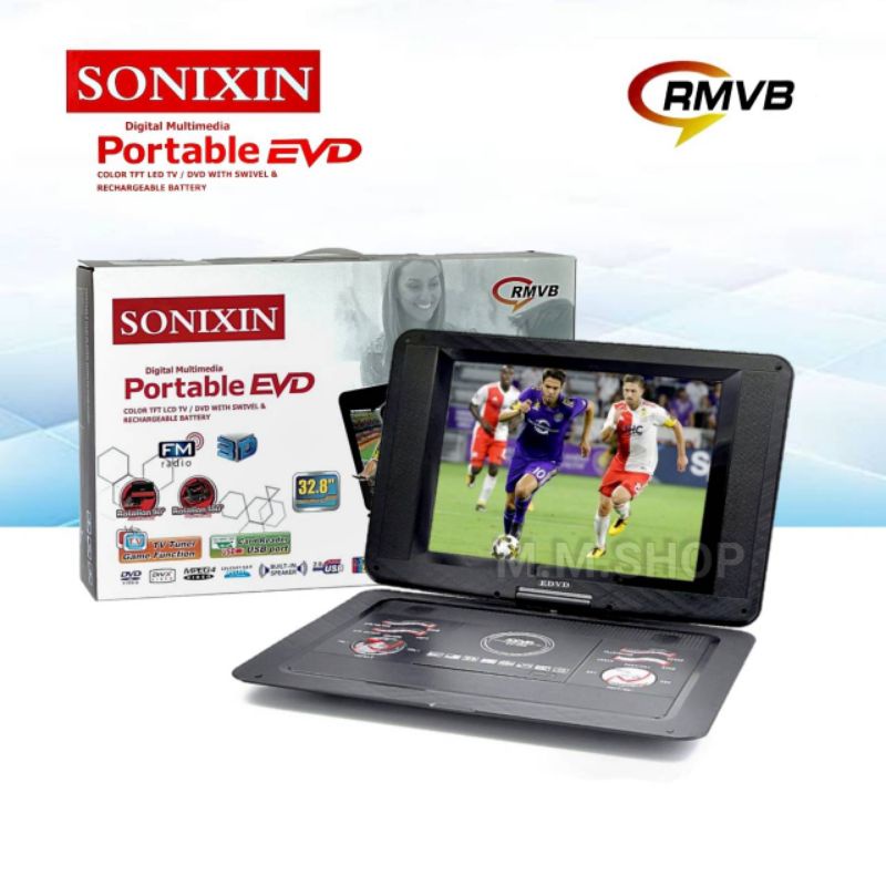 SONIXIN เครื่องเล่นดีวีดีพกพา DVD Portable ขนาดหน้าจอ 14 นิ้ว