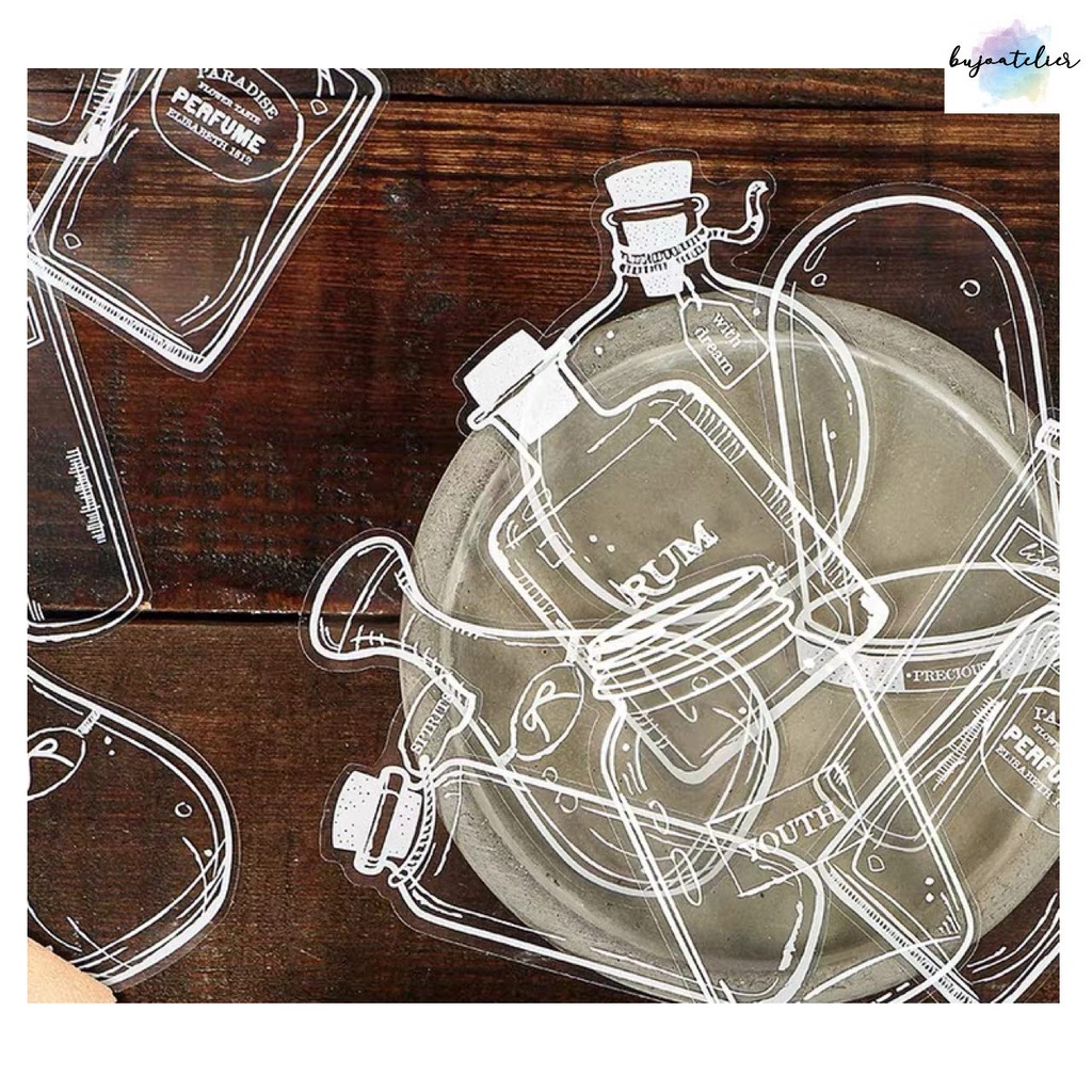 Bojoatelier [30 ชิ้น] สติกเกอร์ PET โถแก้ว Mason Jar ขวดน้ําหอม ขวดสร้างสรรค์ DIY Journal Planner Bo