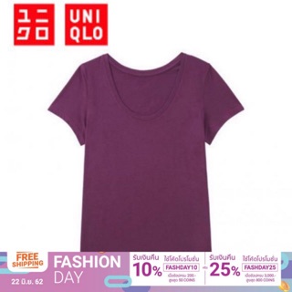 Uniqlo เสื้อยืด คอกลม แขนสั้น สีม่วง size S