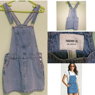 กระโปรงยีนส์ jumpsuit forever21 สภาพ 99% Size XS-Sเอว,26"-30"