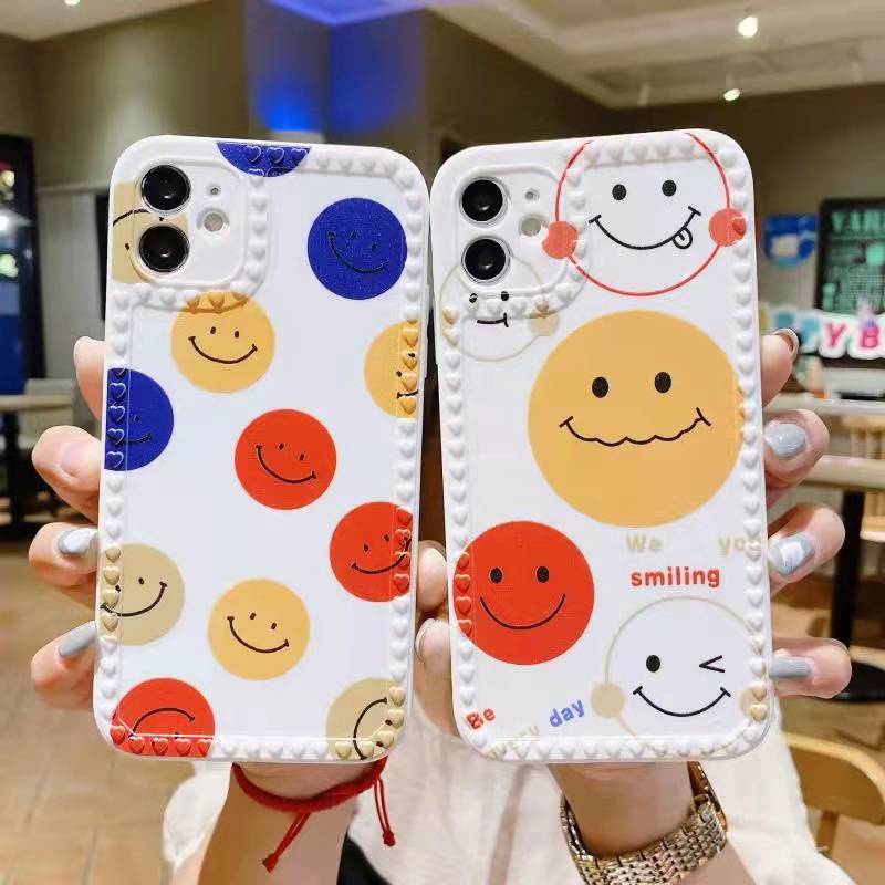 -พร้อมส่งในไทย-เคสซิลิโคน สกรีนลายยิ้ม TPU นิ่ม ใช้สำหรับIPทุกรุ่น #995