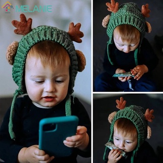 Trendy Warm Cute Deer Elk Antlers Baby Hat / Winter Warm Plush Knitted Ear Warmer Kids Christmas Hat / Kids Fashion Slouchy Daily Wear Skull Caps / Children Baby Beanie