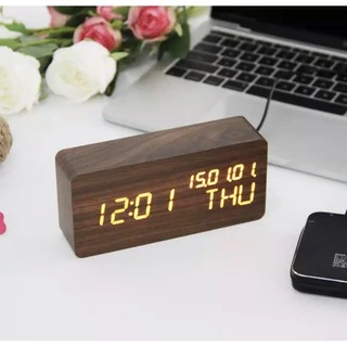 LED Li&Tai รุ่น 6035C ไม้นาฬิกาปลุกปฏิทินการควบคุมด้วยเสียงตารางอุณหภูมินาฬิกาดิจิตอล Despertador Desktop