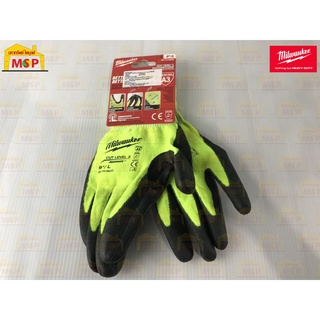 Milwaukee ถุงมือกันบาดสะท้อนแสง Cut Level 3 Hi-Vis - L 48-73-8932