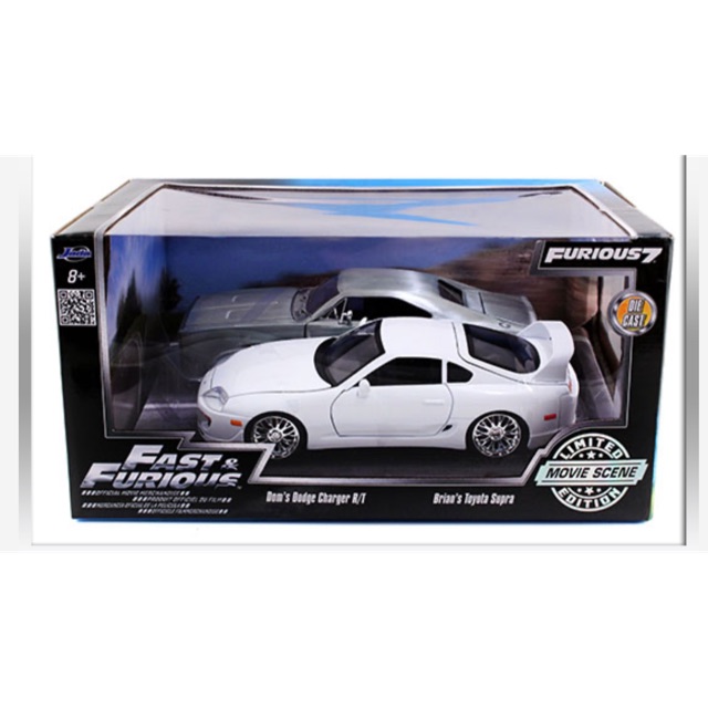 Fast & Furious 1:24 Twin Pack Dodge Charger R/T Toyota Supra