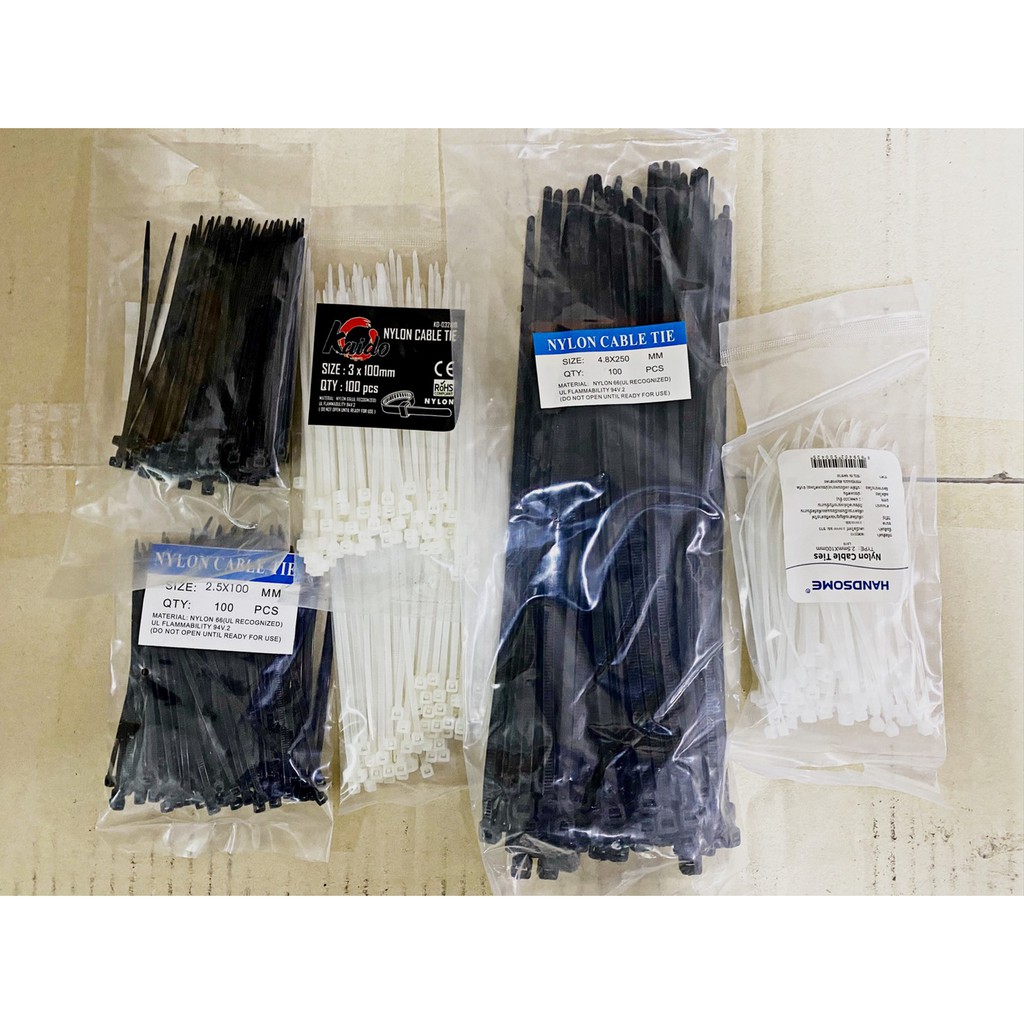 ซื้อ สายรัด cable ties เคเบิ้ลไทร์ 4,6,8,10,12  นิ้ว สีขาว, ดำ