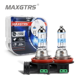 Maxgtrs หลอดไฟฮาโลเจนซีนอน 100W H1 H8 H11 9005 HB3 9006 HB4 HOD Xtreme 3900K แบบเปลี่ยน สําหรับรถยนต์ 2 ชิ้น