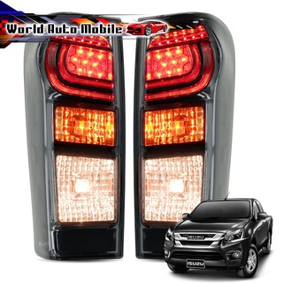 ไฟท้าย สโมคเลนส์ ซ้าย+ขวา LEDs ตัว L Isuzu  D-Max ปี 2012-2018