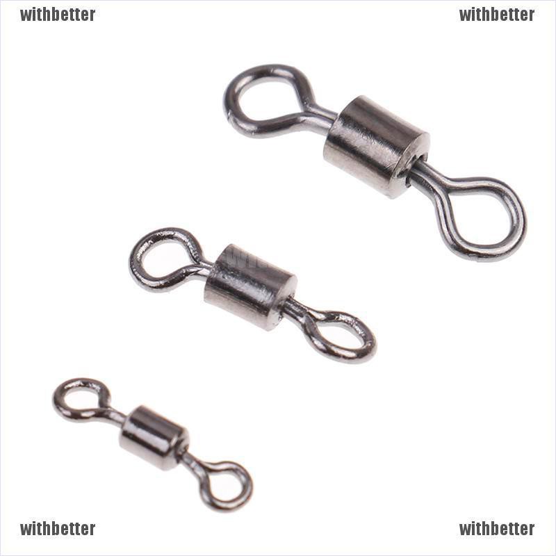 200pcs/lot Fishing Snap Swivels Solid Ring Hook Lure Connector Fishing Tackle