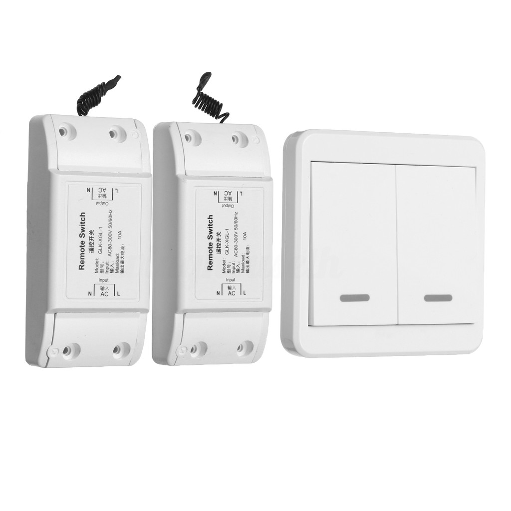 1/2-Way Light Lamp Wall Wireless Remote Control Switch ON/OFF Set + 1/2 ...