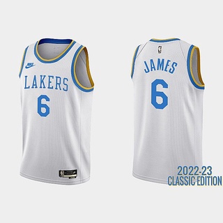 เสื้อกีฬาบาสเก็ตบอล ทีม Lakers Season 23 สีขาว #6 #3 #เสื้อกีฬาบาสเก็ตบอล 1 Au Version Hot Press