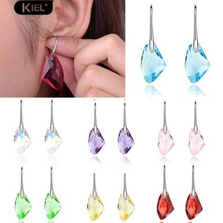 Kiel ต่างหูแฟชั่น Rhinestone Dangle Drop Hook เครื่องประดับสไตล์ Royal Eardrop