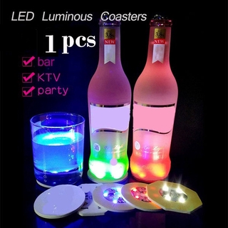 Nightclub Decorative Party Flashing LED Coaster / 3 Modes LED Decoration Drink Cup Mat / Festival Bar Party Decoration