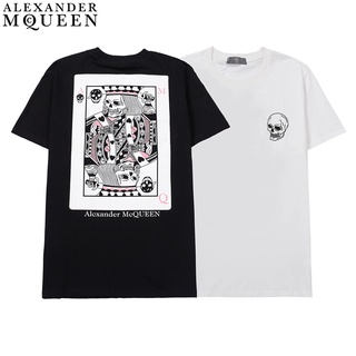 เสื้อยืดแขนสั้น พิมพ์ลายหัวกะโหลก Mcqueen สไตล์คลาสสิก สําหรับผู้หญิง