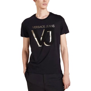 เสื้อยืดแขนสั้น ผ้าฝ้าย พิมพ์ลาย Versace แฟชั่นฤดูใบไม้ผลิ และฤดูร้อน สําหรับผู้ชาย