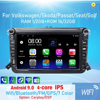 เครื่องเล่นมัลติมีเดีย GPS รับสัญญาณวิทยุ 2Din Android สําหรับ Volkswagen VW Skoda Passat B6 Seat Octavia Polo Golf Navigation