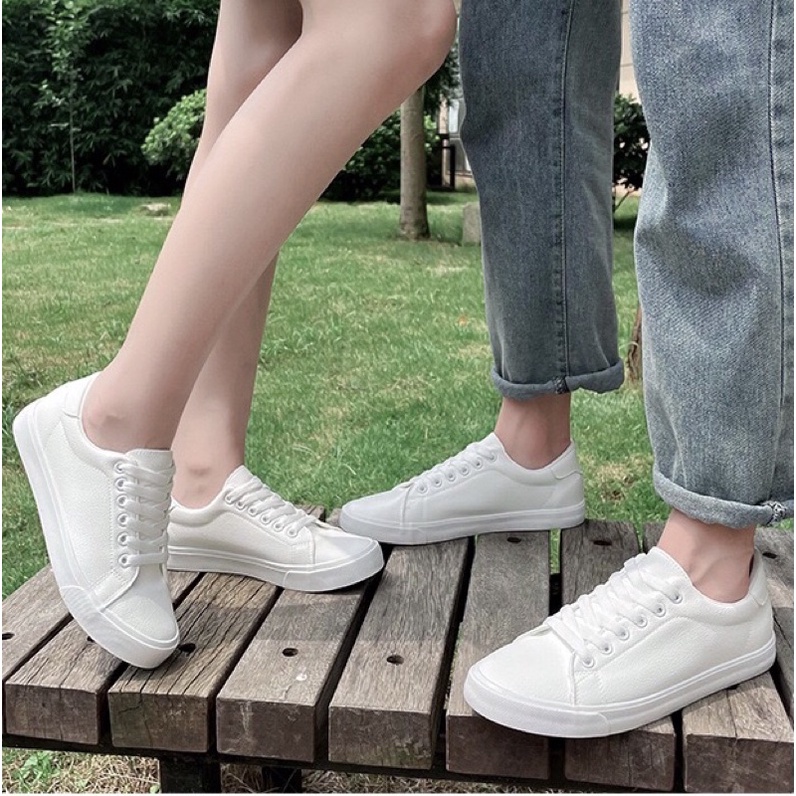 [พร้อมส่ง🇹🇭] duo unisex [s.35-44] รองเท้าผ้าใบหนังนิ่ม